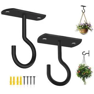 Garden Ceiling Hooks for Hanging Plants, Plant Hangers Outdoor Indoor, Metal Iron Wall Hooks for Hanging Plant Pots, Bird Feeder, Wind Chime, for Home Decor(2 Pack) Garden Ceiling Hooks for Hanging Plants, Plant Hangers Outdoor Indoor, Metal Iron Wall Hooks for Hanging Plant Pots, Bird Feeder, Wind Chime, for Home Decor(2 Pack)