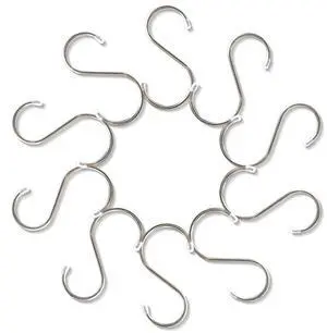 S-Shaped Metal Hooks, Space Saver, Organize Pots, Pans, and Utensils, Ideal for Bird Feeders and Chimes, Stainless Steel, 10 Pcs S-Shaped Metal Hooks, Space Saver, Organize Pots, Pans, and Utensils, Ideal for Bird Feeders and Chimes, Stainless Steel, 10 Pcs