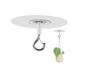 Adhesive Ceiling Hooks with Safety Clasp, Stick-On Wall Hooks for Plants, Wind Chimes, Home Storage and Bathroom Decor Adhesive Ceiling Hooks with Safety Clasp, Stick-On Wall Hooks for Plants, Wind Chimes, Home Storage and Bathroom Decor