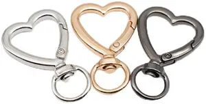 Rotating Zinc Alloy Spring Hook Keychain, Swivel Spring Snap Hook with Detachable Metal Dog Clip, DIY Detachable Keychain Accessories (Heart - 3 Pack) Rotating Zinc Alloy Spring Hook Keychain, Swivel Spring Snap Hook with Detachable Metal Dog Clip, DIY Detachable Keychain Accessories (Heart - 3 Pack)