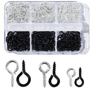300pcs Small Screw Pins Eye Pins Pendants for Jewelry Making & DIY Crafts, Mini Eye Screws for Art Projects & Bead Charms, Tiny Eye Hooks for Crafts (Silver &Black, 3 Sizes) 300pcs Small Screw Pins Eye Pins Pendants for Jewelry Making & DIY Crafts, Mini Eye Screws for Art Projects & Bead Charms, Tiny Eye Hooks for Crafts (Silver &Black, 3 Sizes)