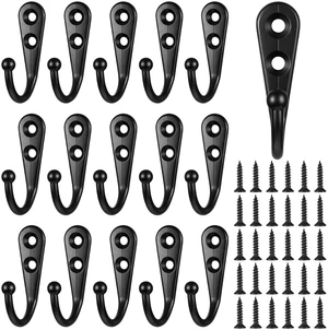 10 Pack Small Wall Hooks for Hanging, Metal Coat Hooks for Organizer | Black Metal Coat Hooks with Screws, Rustproof Heavy Duty Utility Hooks for Kitchen Keys Cups Entryway Bathroom Organizer Hook 10 Pack Small Wall Hooks for Hanging, Metal Coat Hooks for Organizer | Black Metal Coat Hooks with Screws, Rustproof Heavy Duty Utility Hooks for Kitchen Keys Cups Entryway Bathroom Organizer Hook
