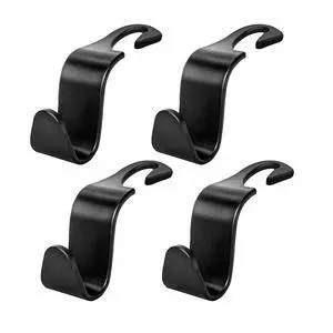 4 PCS Car Seat Headrest Hooks, Auto Backseat Organizer Hanger Holder, Vehicle Seat Back Storage Hooks for Purse Coat Umbrella Grocery Bag Handbag, Interior Car Accessories (Black) 4 PCS Car Seat Headrest Hooks, Auto Backseat Organizer Hanger Holder, Vehicle Seat Back Storage Hooks for Purse Coat Umbrella Grocery Bag Handbag, Interior Car Accessories (Black)