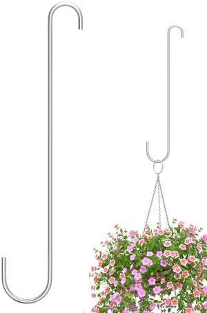 12 Inch Extension S Hooks Stainless Steel S Hooks, Heavy Duty S Hook for Hanging Bird Feeders, Flower Basket, Plants, Lanterns, Windchimes, 1 Pack 12 Inch Extension S Hooks Stainless Steel S Hooks, Heavy Duty S Hook for Hanging Bird Feeders, Flower Basket, Plants, Lanterns, Windchimes, 1 Pack