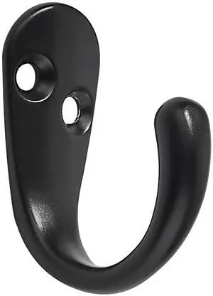 2-Pack Matte Black Wall-Mounted Coat Hooks Single Prong Robe Hooks for Hanging Towels, Bags, Mugs, Hats, Caps, Scarves, and Pet Leashes. 2-Pack Matte Black Wall-Mounted Coat Hooks Single Prong Robe Hooks for Hanging Towels, Bags, Mugs, Hats, Caps, Scarves, and Pet Leashes.