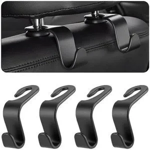 4PCS Car Back Seat Headrest Hooks, Storage Hanger, Black | 4.1x1.2 Inch, Universal fit, most cars/SUVs/trucks, plastic body, open clip, hidden mount, interior accessories 4PCS Car Back Seat Headrest Hooks, Storage Hanger, Black | 4.1x1.2 Inch, Universal fit, most cars/SUVs/trucks, plastic body, open clip, hidden mount, interior accessories