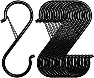 9 Pcs S Hooks for Hanging, 3.5 inch Heavy Duty S Hook of Metal for Clothes Rails, Closet Hooks with 0.5-inch Safety Buckle, S Hook for Hanging Plants, Kitchen Utensil, Pots, Pans, Bags 9 Pcs S Hooks for Hanging, 3.5 inch Heavy Duty S Hook of Metal for Clothes Rails, Closet Hooks with 0.5-inch Safety Buckle, S Hook for Hanging Plants, Kitchen Utensil, Pots, Pans, Bags