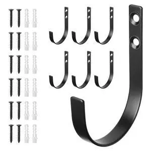6 Pack Wall Hooks for Hanging, Heavy Duty Metal j Hooks Wall Mounted, No Rust Black Metal Coat Hooks for Living Room, Bathroom, Kitchen, Bedroom, Entryway for Coat, Bag, Hat, Towel, Key, Cup(Black) 6 Pack Wall Hooks for Hanging, Heavy Duty Metal j Hooks Wall Mounted, No Rust Black Metal Coat Hooks for Living Room, Bathroom, Kitchen, Bedroom, Entryway for Coat, Bag, Hat, Towel, Key, Cup(Black)