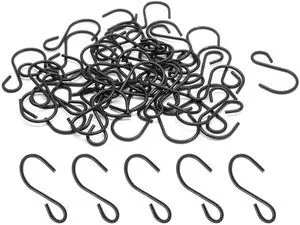 S Shaped Hooks, 40 x 23mm/1.57" x 0.9", 40 Pcs, Black | Mini Hanging Hooks, Metal Hangers, Ornament Hooks, For Jewelry, Pot, Crafts, Plants S Shaped Hooks, 40 x 23mm/1.57" x 0.9", 40 Pcs, Black | Mini Hanging Hooks, Metal Hangers, Ornament Hooks, For Jewelry, Pot, Crafts, Plants