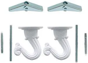 38mm/1.52" Ceiling Heavy Duty Hooks, White, 2 Sets | Indoor Outdoor, Swag Ceiling Hook Hardware, For Chandeliers/Wind Chimes/Ornament/Hanging Plants 38mm/1.52" Ceiling Heavy Duty Hooks, White, 2 Sets | Indoor Outdoor, Swag Ceiling Hook Hardware, For Chandeliers/Wind Chimes/Ornament/Hanging Plants