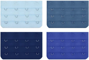 4 Hook Bra Clasp Extender Bra Back Extender (4pcs, Blue Mix) 4 Hook Bra Clasp Extender Bra Back Extender (4pcs, Blue Mix)