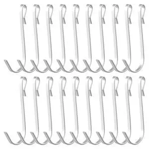 20 Pcs Shelf Hooks Grid Wall Hooks for Wire Shelving Accessories Stainless Steel J Hook for Hanging Sink Hanger for Kitchen Bedroom Office, Wire Hook Rack, Silver 20 Pcs Shelf Hooks Grid Wall Hooks for Wire Shelving Accessories Stainless Steel J Hook for Hanging Sink Hanger for Kitchen Bedroom Office, Wire Hook Rack, Silver