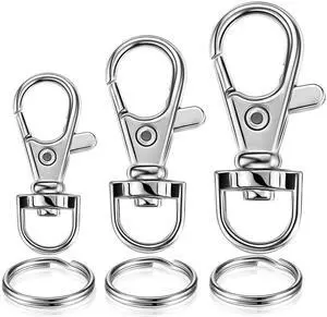 Keychain Key Chain Rings Clips Swivel Bulk, Swivel Lanyard Snap Hooks (Small X 4pcs, Medium X 4pcs, Large X 4pcs) + Key Rings X 12pcs, for Keychain Crafts Resin, Lanyard, Bag, Purse,Tag Keychain Key Chain Rings Clips Swivel Bulk, Swivel Lanyard Snap Hooks (Small X 4pcs, Medium X 4pcs, Large X 4pcs) + Key Rings X 12pcs, for Keychain Crafts Resin, Lanyard, Bag, Purse,Tag