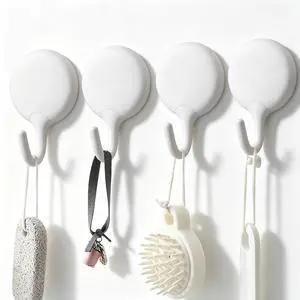 4 Pack No Drill Adhesive Hooks, White Damage Free Wall Hooks for Hanging Towel Coat Keys Bathroom Kitchen Home Organization 4 Pack No Drill Adhesive Hooks, White Damage Free Wall Hooks for Hanging Towel Coat Keys Bathroom Kitchen Home Organization
