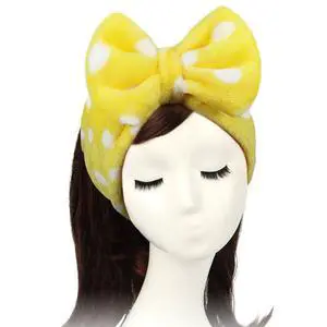 t Super Soft Polka Dots Wash Cosmetic Headband Hairlace (yellow polka dots) t Super Soft Polka Dots Wash Cosmetic Headband Hairlace (yellow polka dots)