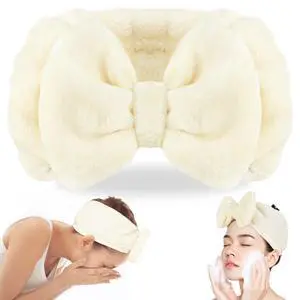 Spa Headband, Soft Makeup Headband for Washing Face | Women Skincare Headbands With Bow, Washable Coral Fleece, Wide Elastic Fit, Keeps Hair Back for Masks, and Showers Spa Headband, Soft Makeup Headband for Washing Face | Women Skincare Headbands With Bow, Washable Coral Fleece, Wide Elastic Fit, Keeps Hair Back for Masks, and Showers
