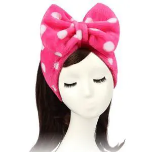 Sweet Super Soft t Polka Dots Wash Cosmetic Headband Hairlace (Rose Polka dots) Sweet Super Soft t Polka Dots Wash Cosmetic Headband Hairlace (Rose Polka dots)