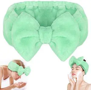 Makeup Headband, Soft Spa Headband with Bow for Skincare | Wide Elastic Fit, Stretches to 12.5 in, Washable Coral Fleece, Holds Hair Back for Washing Face, Facial Masks, Showers Makeup Headband, Soft Spa Headband with Bow for Skincare | Wide Elastic Fit, Stretches to 12.5 in, Washable Coral Fleece, Holds Hair Back for Washing Face, Facial Masks, Showers