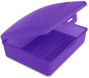 Soap Box - - Travel Soapbox with Hinged Lid and Secure Latch Durable Storage Container - Purple Soap Box - - Travel Soapbox with Hinged Lid and Secure Latch Durable Storage Container - Purple