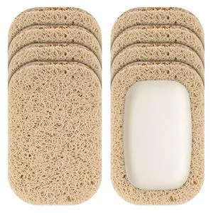 8 Pack Soap Holder, Beige Bar Soap Saver Dish for Shower, 4.5" x 3" | High-Efficiency Drainage & Non-Slip, Lift Pads Sponge Tray for Kitchen Sink, Bathroom, Travel, Hotel Cleaning Supplies 8 Pack Soap Holder, Beige Bar Soap Saver Dish for Shower, 4.5" x 3" | High-Efficiency Drainage & Non-Slip, Lift Pads Sponge Tray for Kitchen Sink, Bathroom, Travel, Hotel Cleaning Supplies