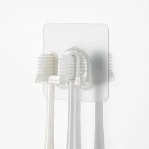 Toothbrush Holder 4 Packs Clean Polycarbonate for Bathroom Shower Easy Installation, No Drilling, No Glue, Wall Mounted, Home Decor Essentials, Transparent Toothbrush Holder 4 Packs Clean Polycarbonate for Bathroom Shower Easy Installation, No Drilling, No Glue, Wall Mounted, Home Decor Essentials, Transparent