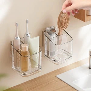 Electric Toothbrush HolderToothbrush and Toothpaste Holder for Bathroom,3 Slots Toothbrush Organizer with Adjustable Dividers for Bathroom/Kitchen/Office/Kids Electric Toothbrush HolderToothbrush and Toothpaste Holder for Bathroom,3 Slots Toothbrush Organizer with Adjustable Dividers for Bathroom/Kitchen/Office/Kids