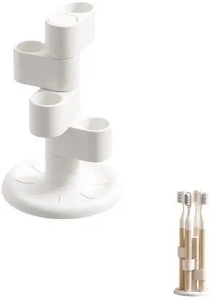 360 Rotating Toothbrush Holder | 4-Slot Toothbrush Storage Organizer with Non-Slip Base,Pen Holder,Organizers for Vanity Bathroom Countertop/Office/Home 360 Rotating Toothbrush Holder | 4-Slot Toothbrush Storage Organizer with Non-Slip Base,Pen Holder,Organizers for Vanity Bathroom Countertop/Office/Home