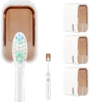 3Pack WallMount Toothbrush Holders with FlipCover,NoDrill Adhesive SingleSlot Bathroom Organizer 3Pack WallMount Toothbrush Holders with FlipCover,NoDrill Adhesive SingleSlot Bathroom Organizer
