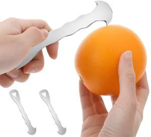 Orange Peeler Tool 2 Pack Stainless Steel Citrus Peeler for Oranges | Grapefruits, Lemons Ergonomic Fruit Skin Remover & Slicer Orange Peeler Tool 2 Pack Stainless Steel Citrus Peeler for Oranges | Grapefruits, Lemons Ergonomic Fruit Skin Remover & Slicer