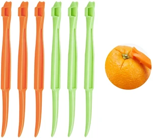 6 Pcs Orange Peeler Tools, Plastic Citrus Peel Cutter | Stick Orange Peelers Compact Design, Easy Fruit Peel Cutter with Long Handle (Green + Orange) 6 Pcs Orange Peeler Tools, Plastic Citrus Peel Cutter | Stick Orange Peelers Compact Design, Easy Fruit Peel Cutter with Long Handle (Green + Orange)