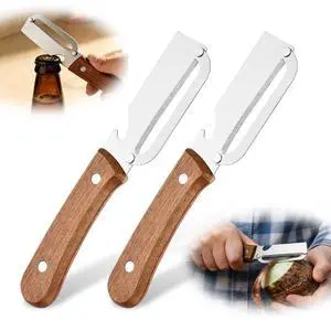 2-in-1 Vegetable Peeler Set, Vegetable Scrubber Brush, 2 Pack | 2-in-1 peeler with stainless steel blade, scrubber brush, and bottle opener for easy fruit and vegetable prep. 2-in-1 Vegetable Peeler Set, Vegetable Scrubber Brush, 2 Pack | 2-in-1 peeler with stainless steel blade, scrubber brush, and bottle opener for easy fruit and vegetable prep.
