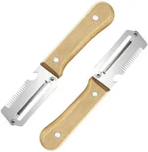 Multi-Functional Vegetable Peeler Set, 2PCS Stainless Steel Fruit Peeler with Wooden Handle, Thickened Design for Easy Peeling & Scallion Shredding, Kitchen Essential Multi-Functional Vegetable Peeler Set, 2PCS Stainless Steel Fruit Peeler with Wooden Handle, Thickened Design for Easy Peeling & Scallion Shredding, Kitchen Essential