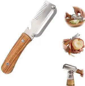 Upgrade Vegetable Peeler With Wooden Handle, 3-in-1 Stainless Steel Kitchen Tool for Fruit Apple Potato Pumpkin Papaya (1 PCS) Upgrade Vegetable Peeler With Wooden Handle, 3-in-1 Stainless Steel Kitchen Tool for Fruit Apple Potato Pumpkin Papaya (1 PCS)