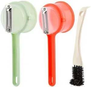 2Pcs Peeler with Container, Fruit and Vegetable Enclosed Peeler with Storage Box, Double-Sided Pee-ler Gadgets with Cleaning Brush, for Home Kitchen Restaurant(COLOR:green+orange) 2Pcs Peeler with Container, Fruit and Vegetable Enclosed Peeler with Storage Box, Double-Sided Pee-ler Gadgets with Cleaning Brush, for Home Kitchen Restaurant(COLOR:green+orange)