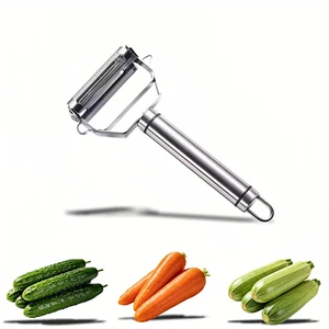 Stainless Steel Dual Blade Vegetable Peeler and Julienne Slicer, 2-in-1 Y-Peeler for Carrots, Potatoes, Cucumbers, with U & V Shape Eye Remover Stainless Steel Dual Blade Vegetable Peeler and Julienne Slicer, 2-in-1 Y-Peeler for Carrots, Potatoes, Cucumbers, with U & V Shape Eye Remover