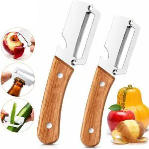 Multi-Functional Vegetable Peeler for Kitchen, Ultra-Sharp Stainless Steel Blade with Wooden Handle and Bottle Opener, For Vegetables or Fruits that Need to Be Peeled Multi-Functional Vegetable Peeler for Kitchen, Ultra-Sharp Stainless Steel Blade with Wooden Handle and Bottle Opener, For Vegetables or Fruits that Need to Be Peeled
