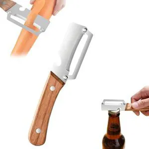 2 in 1 Multifunctional Vegetable Peeler with Wooden Handle and Bottle Opener Stainless Steel for Kitchen Prep Camping Apple Potato Pumpkin Papaya Peeling (1) 2 in 1 Multifunctional Vegetable Peeler with Wooden Handle and Bottle Opener Stainless Steel for Kitchen Prep Camping Apple Potato Pumpkin Papaya Peeling (1)