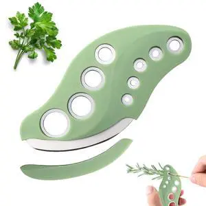 Herb Stripper Tool 9 Holes Stainless Steel Leaf Stripping Tool with Cutter, Metal Herb Peeler for Kale, Thyme, Basil, Rosemary, Durable Kitchen Gadget, Dishwasher Safe Herb Stripper Tool 9 Holes Stainless Steel Leaf Stripping Tool with Cutter, Metal Herb Peeler for Kale, Thyme, Basil, Rosemary, Durable Kitchen Gadget, Dishwasher Safe