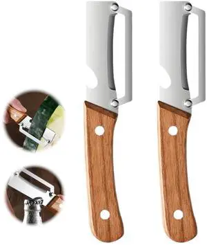2 Pack Multifunctional Vegetable Peeler, Suitable for fruits & veggies | 2-in-1 multifunctional peeler with bottle opener; ultra-sharp stainless steel blade, ergonomic non-slip wooden handle 2 Pack Multifunctional Vegetable Peeler, Suitable for fruits & veggies | 2-in-1 multifunctional peeler with bottle opener; ultra-sharp stainless steel blade, ergonomic non-slip wooden handle