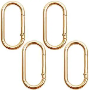 4 Pcs Oval Spring Ring Clips,1.97" Alloy Snap Hooks for Keychain,Handbag | Duty Metal Buckle,Oval Snap Clip for Purse Strap Extender, Keychain, Handbag & DIY CraftsGold 4 Pcs Oval Spring Ring Clips,1.97" Alloy Snap Hooks for Keychain,Handbag | Duty Metal Buckle,Oval Snap Clip for Purse Strap Extender, Keychain, Handbag & DIY CraftsGold