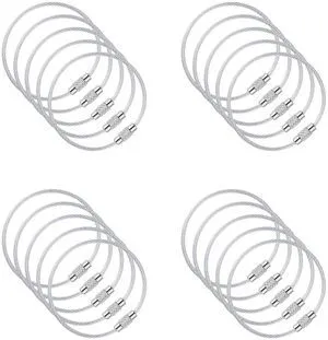 Silver Coated Steel Wire Keychain Loops 5.9 Inch (15 cm) 2mm Twist Barrel Rings for Keys, Luggage Tags, ID Badges, Camping & DIY, 20 Pack Silver Coated Steel Wire Keychain Loops 5.9 Inch (15 cm) 2mm Twist Barrel Rings for Keys, Luggage Tags, ID Badges, Camping & DIY, 20 Pack