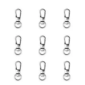 12pcs Swivel Push Gate Snap Hooks Clasps for DIY Crafts Keychain Clip Purse Handbag Making Accessories (Silver,Small(32mm)) 12pcs Swivel Push Gate Snap Hooks Clasps for DIY Crafts Keychain Clip Purse Handbag Making Accessories (Silver,Small(32mm))