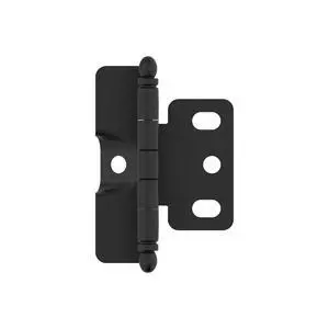 3/4" Full Wrap Matte Black Decorative Cabinet Hinge | Non-Self-Closing Steel Cabinet Hinge for Doors with 3/4" (19mm) Door Thickness; Full Inset, Full Wrap 3/4" Full Wrap Matte Black Decorative Cabinet Hinge | Non-Self-Closing Steel Cabinet Hinge for Doors with 3/4" (19mm) Door Thickness; Full Inset, Full Wrap
