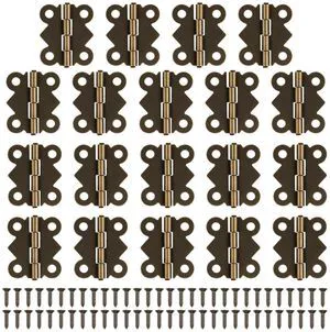 16 PCS Small Hinges for Wooden Box Antique Cabinet with Screws | Butterfly Retro Vintage Jewelry Box Hinges for Wooden Cabinet Crafts Jewelry Box Gift Box (20 X 17mm) 16 PCS Small Hinges for Wooden Box Antique Cabinet with Screws | Butterfly Retro Vintage Jewelry Box Hinges for Wooden Cabinet Crafts Jewelry Box Gift Box (20 X 17mm)