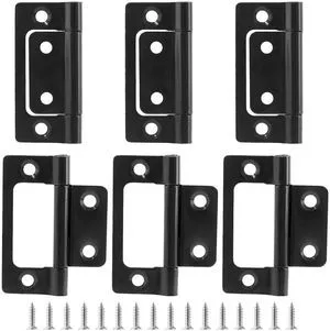 Non-Mortise Door Hinges, 2 inch x 1 inch, Black | 6 Pcs, Bifold Butt Cabinet Hinges, Vintage Furniture Hardware, Antique Door Hinge with Screws Non-Mortise Door Hinges, 2 inch x 1 inch, Black | 6 Pcs, Bifold Butt Cabinet Hinges, Vintage Furniture Hardware, Antique Door Hinge with Screws