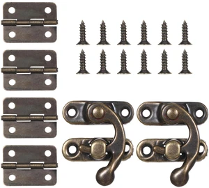 6PCS Jewelry Box Hinges and Latches Small Hinges for Wooden Box Jewelry Boxes Latch Retro Design Right Latch Hook and Vintage Bronze Hinge with Matching Screws for Decorative Cabinet Wooden Boxes 6PCS Jewelry Box Hinges and Latches Small Hinges for Wooden Box Jewelry Boxes Latch Retro Design Right Latch Hook and Vintage Bronze Hinge with Matching Screws for Decorative Cabinet Wooden Boxes