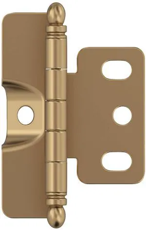 3/4" Full Wrap Champagne Bronze Decorative Cabinet Hinge | Non-Self-Closing Steel Cabinet Hinge for Doors with 3/4" (19mm) Door Thickness; Full Inset, Full Wrap 3/4" Full Wrap Champagne Bronze Decorative Cabinet Hinge | Non-Self-Closing Steel Cabinet Hinge for Doors with 3/4" (19mm) Door Thickness; Full Inset, Full Wrap