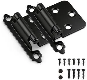 1/2" Overlay Matte Black Hinges for Cabinets Kitchen, 1 Pair | 2 Pack, Self Closing, Semi-Concealed Face Frame Cabinet Door Hinges, Easy Flush Face Mount, with Quiet Bumpers for Bathroom 1/2" Overlay Matte Black Hinges for Cabinets Kitchen, 1 Pair | 2 Pack, Self Closing, Semi-Concealed Face Frame Cabinet Door Hinges, Easy Flush Face Mount, with Quiet Bumpers for Bathroom