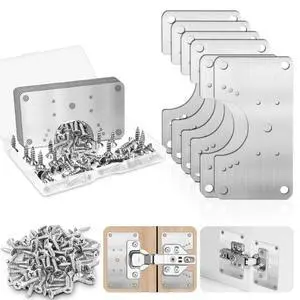 Cabinets Hinge Repair Plate Brackets, Hinges Repair Board Fixing Plates | 6Pcs Cabinet Hinge Repair Replacement Kit, Universal Stainless Steel Kitchen Cupboard Door Hinge Repair Fixing Plates Screws Cabinets Hinge Repair Plate Brackets, Hinges Repair Board Fixing Plates | 6Pcs Cabinet Hinge Repair Replacement Kit, Universal Stainless Steel Kitchen Cupboard Door Hinge Repair Fixing Plates Screws