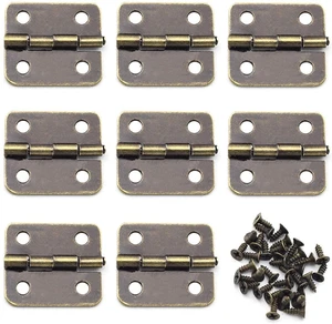 Mini Retro Metal Hinges 30 Pcs Antique Jewelry Box Hinges with Screws for Gift Case Dollhouse Cabinet DIY Model(13 x 12 mm, Bronze) Mini Retro Metal Hinges 30 Pcs Antique Jewelry Box Hinges with Screws for Gift Case Dollhouse Cabinet DIY Model(13 x 12 mm, Bronze)